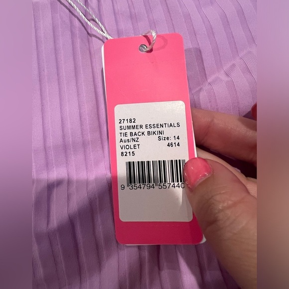 NWT Seafolly Australia Girls Summer Essential Tie Back Bikini in Violet size 14 - Picture 8 of 8